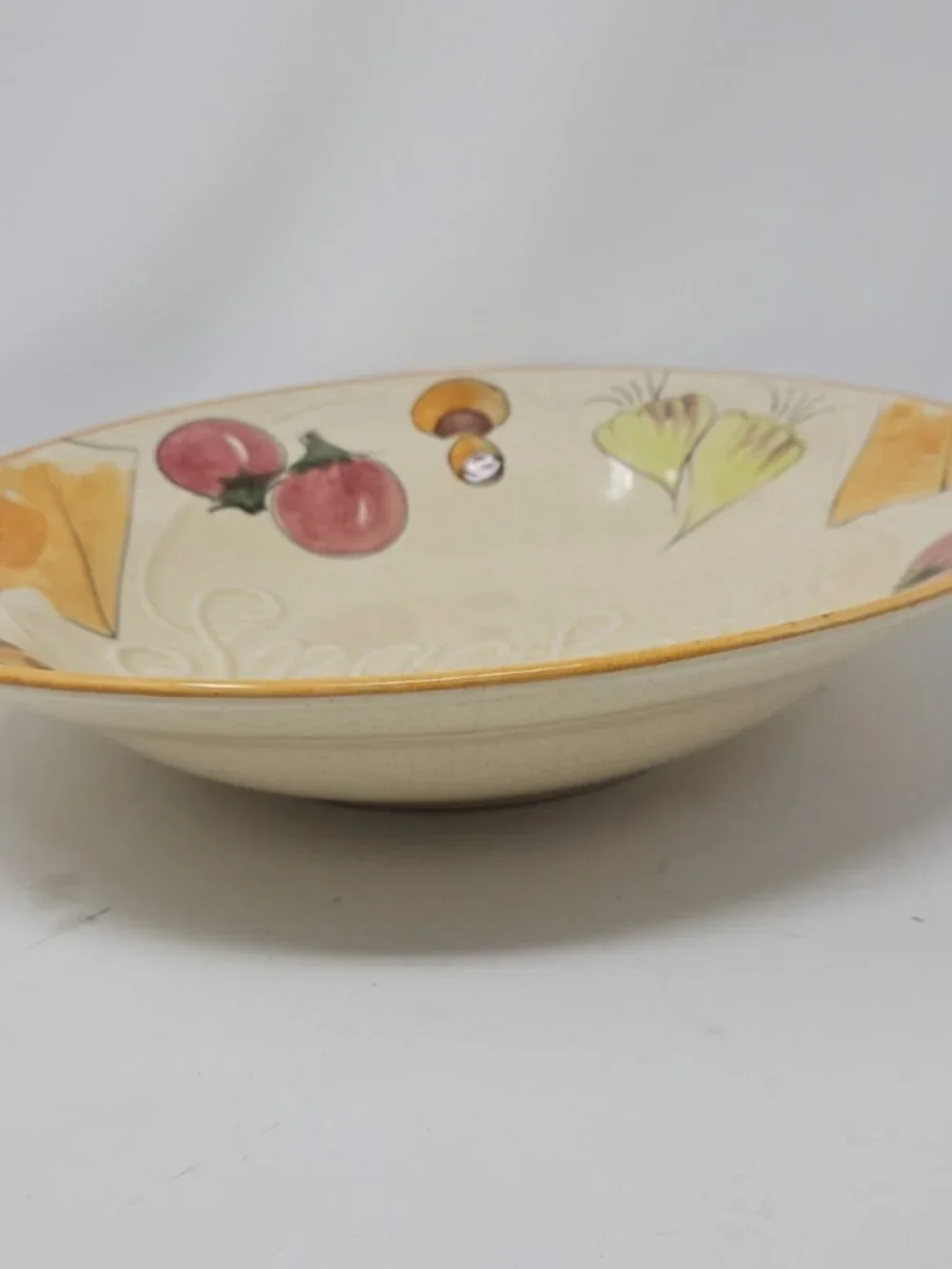Vintage 1972 Spaghetti Bowl Family Style Los Angeles California Pottery #510 14